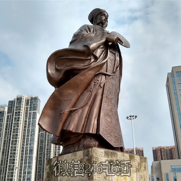 城市廣場大型人物銅像，古代歷史名人諸葛孔明諸葛亮雕塑