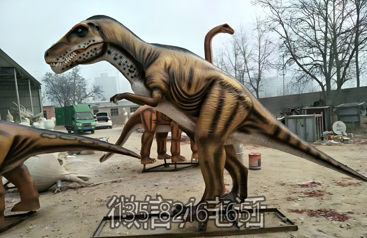 園林戶外景觀動(dòng)物擺件玻璃鋼仿真大型侏羅紀(jì)主題恐龍雕塑