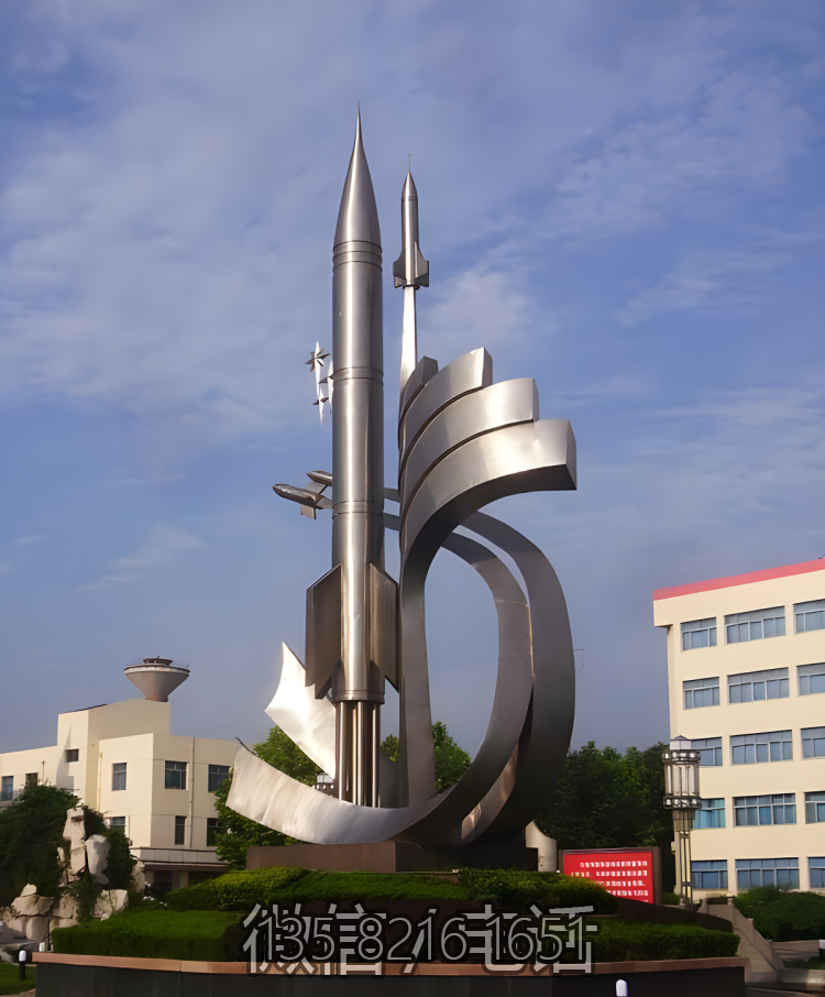 火箭、飛機(jī)，科技之星不銹鋼景觀雕塑