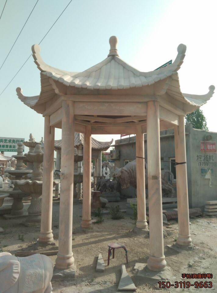 晚霞紅單層、單檐、加厚、六角涼亭